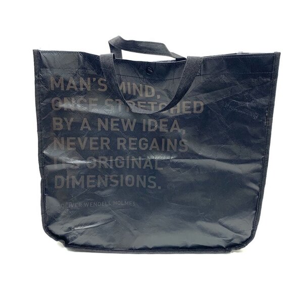 Lululemon Signature Logo Lightweight Shopper Tote Bag Black 15"x14"x6" - Picture 1 of 4